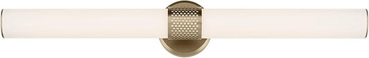 Kichler Sashi 32" LED Large Bath Bar with White Glass in Champagne Bronze, Modern, for Vanity, Fireplace, Buffet, Hallway, Vanity Mirror, (32" W x 5" H) 55193CPZLED