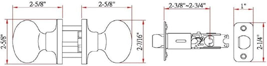Design House 750489 Egg Passage Hall and Closet Door Knob Satin Nickel