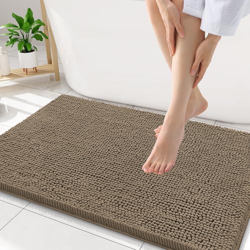 Smiry Bathroom Rugs 32X20, Luxury Chenille Extra Soft Absorbent Bath Mat