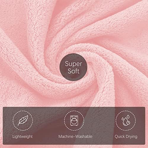 TENSTARS Silk Hemming Hand Towels for Bathroom - Quick Drying - Ultra Soft Microfiber Absorbent Towel for Bath Fitness, Gym, Shower, Hotel, and Spa - 16x28 Inch | Set of 6, Pink