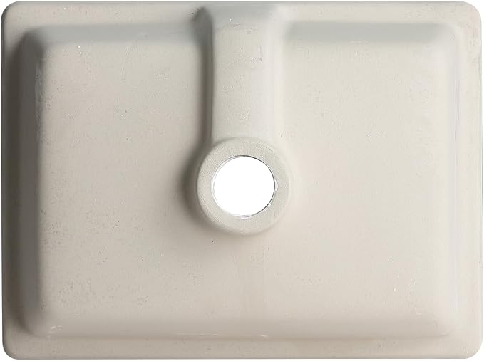 Small Undermount Bathroom Sink 16 Inch White Rectangular Porcelain Ceramic Vanity Basin with Overflow (15.70"x11.69") KDKSC
