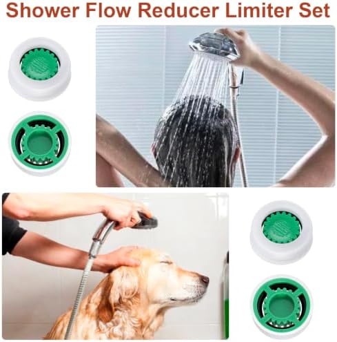 8Pcs Shower Flow Restrictor, Green Water Flow Reducer Control Value