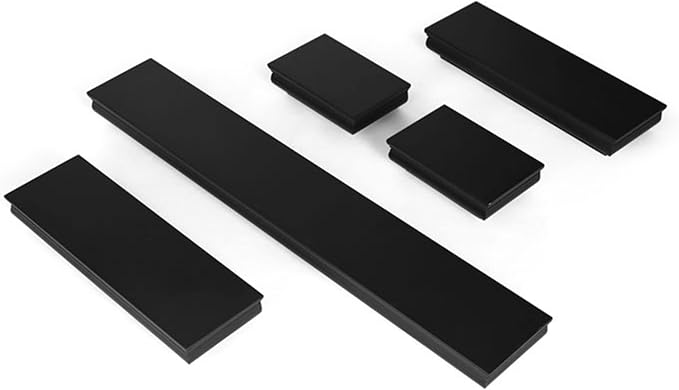 MELANNCO Floating Molding Shelves for Bedroom, Living Room, Bathroom, Kitchen, Nursery, Set of 5, Black