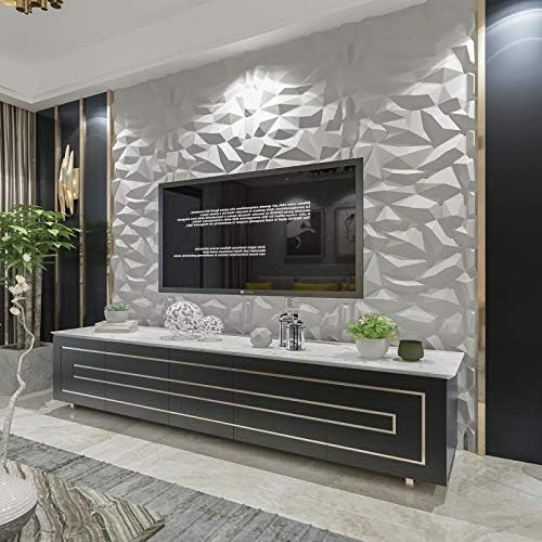 Art3d 19.7" x 19.7" (Pack of 12) Wall Panel Marble, White
