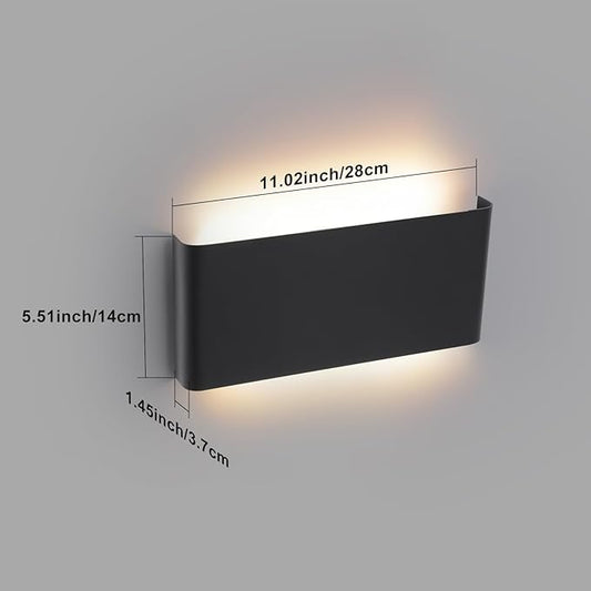 11"Modern LED vanity light,15W Dimmable 5 CCT (3000K-6500K) Adjustable Wall Lamp,Up and Down Wall Lighting,Indoor Wall Sconce for Bedroom,Staircase,Hallway,Dressing Table, 1 Pack(Black)