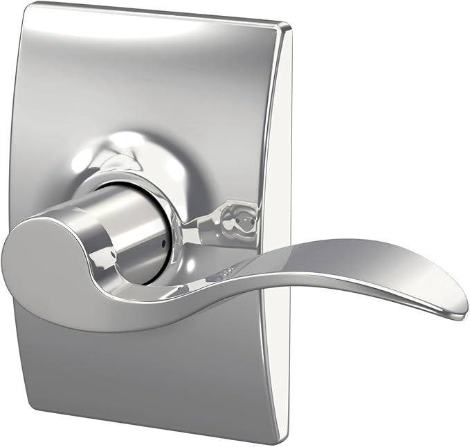 SCHLAGE Accent Lever with Century Trim Hall and Closet Lock in Bright Chrome