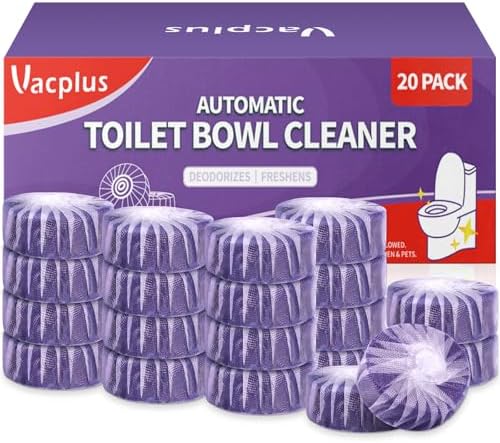 Vacplus Toilet Bowl Cleaner Tablets, 20 Pack, Auto Cleaning, Long-Lasting