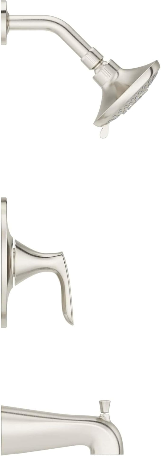Pfister Weller Tub and Shower Trim Kit (Valve Sold Separately), Single Handle, Brushed Nickel Finish, LG898WRK