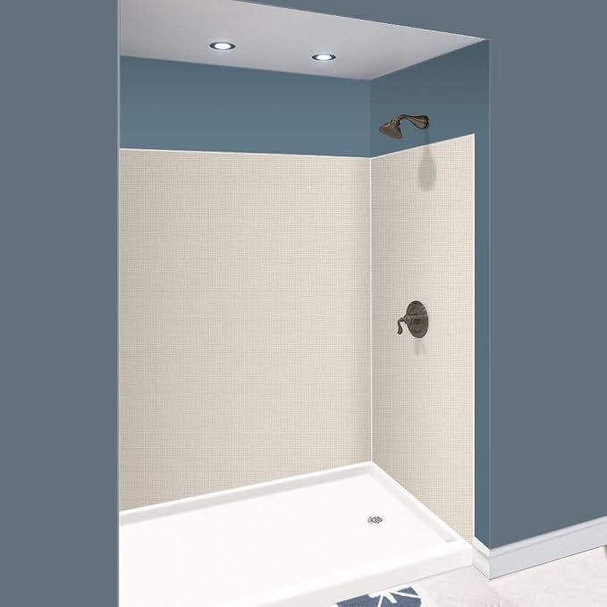 Transolid EWK604872-46 Expressions 3-Panel Shower Wall Kit, 48-in L x 60-in W x 72-in H, Cameo