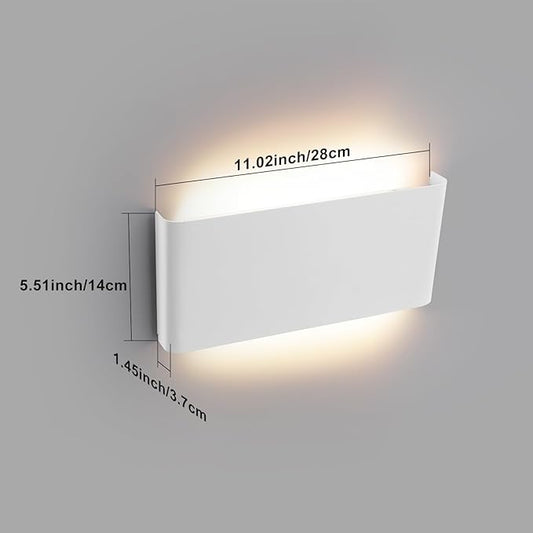 11"Modern LED vanity light,15W Dimmable 5 CCT (3000K-6500K) Adjustable Wall Lamp,Up and Down Wall Lighting,Indoor Wall Sconce for Bedroom,Staircase,Hallway,Dressing Table, 1 Pack(White)