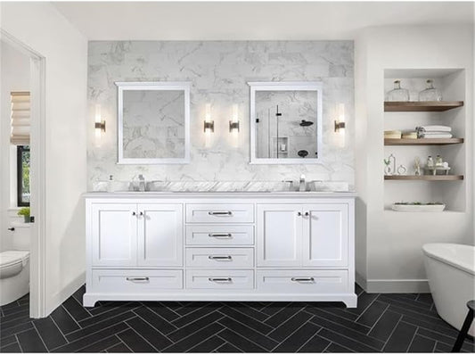 Dukes 80 in. W x 22 in. D White Double Bath Vanity