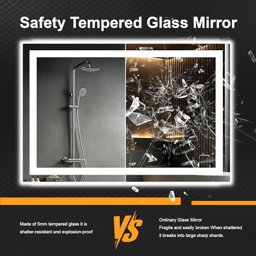 36x24 LED Bathroom Mirror with Lights, Lighted Vanity Mirror for Wall
