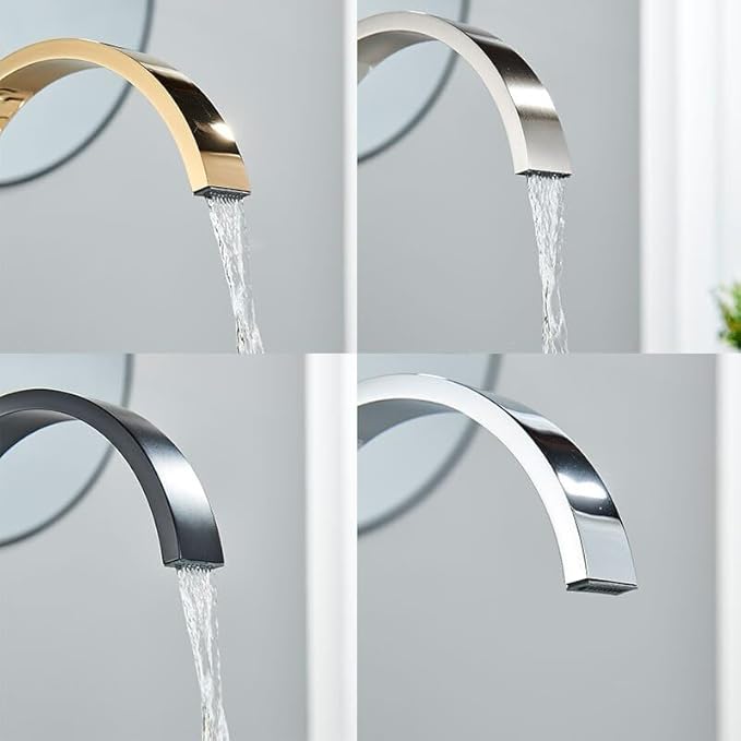 Golden Widespread Brass Bathroom Basin Faucet Dual Crystal Handles Vanity Sink Mixer Tap Hot Cold Bathtub Faucets Deck Mount,Gold