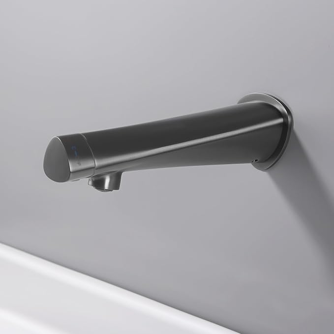BiaoTeng Concealed Wall Mounted Bathroom Faucet Single Handle Hot and Cold Brass Faucets for Bathroom Sinks Single Hole Grey