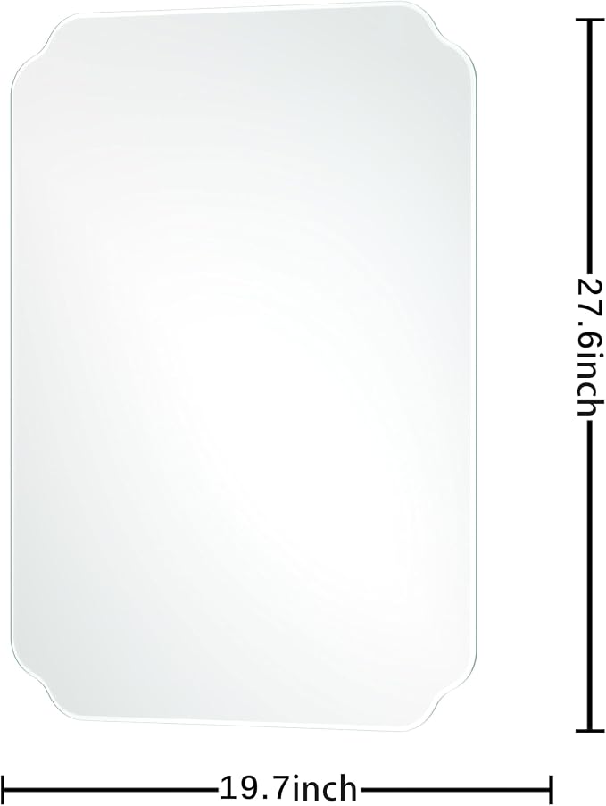 20x28 Inch Bathroom Mirrors for Over Sink, Frameless Mirrors for Wall | Beveled Bathroom Mirror, Bathroom Vanity Mirror for Bedroom Living Room Entryway Home Decor