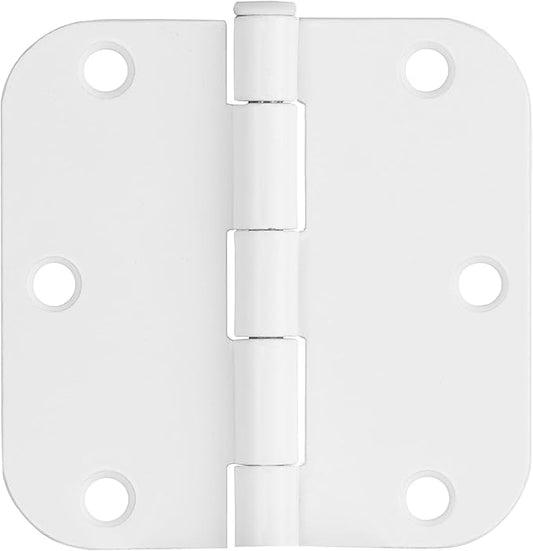 Design House Door Hinges for Interior Doors 6-Pack 3.5-inch x 3.5-inch – Rounded 5/8-inch Radius Steel Door Hinge – Painted White – Fits Standard Doors – Design House 189605