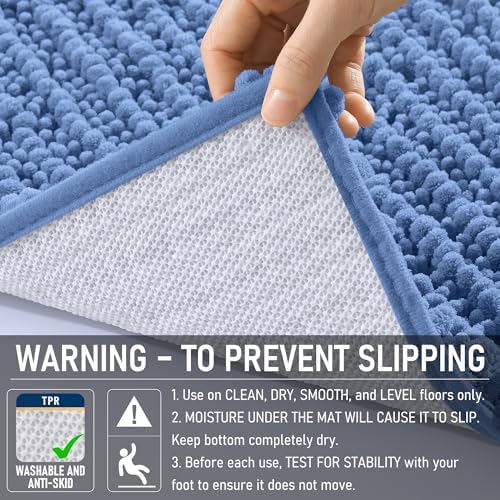 OLANLY Bathroom Runner Rugs 70x24, Thick Soft Absorbent Chenille Bath Rugs