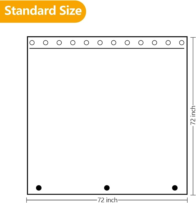 Seenus Waterproof Fabric Shower Curtain Liner with 3 Extra-Large Magnets, 72 x 72 inch Washable Cloth Shower Liner Odorless Hotel Quality, Neutral White Lightweight Shower Curtain for Bathroom