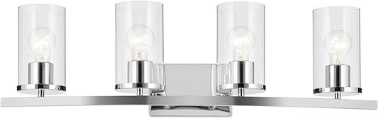 Kichler Crosby 31.25" 4-Light Vanity Light with Clear Glass in Chrome, for Bathroom, (31.25 x 8.75), 45498CHCLR