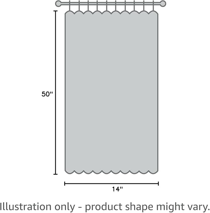 Lush Decor Gigi Valance Curtain Single 50" W x 14" L Light Gray - Silver Valances for Windows - Vintage Kitchen Curtains - Glam Decor - Bathroom Valance