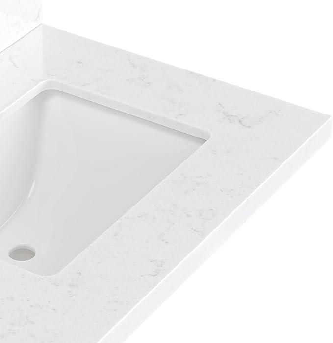 ARIEL Monroe 72-inch Bathroom Vanity with Sink,Solid Wood, 1.5-inch Carrara White Quartz Countertop & Backsplash, Double Oval Porcelain Sink, 9 Dovetail Drawers, Brushed Nickel, Midnight Blue