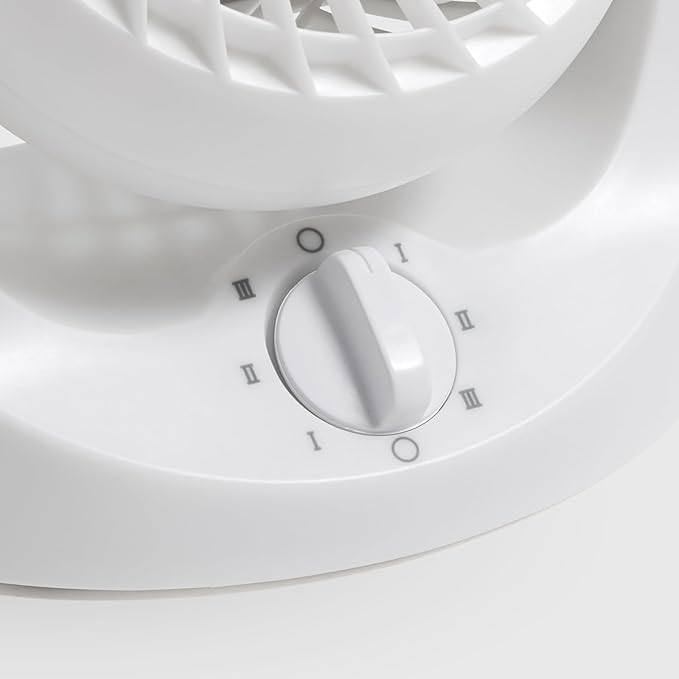 IRIS USA WOOZOO Desk Fan, Air Circulator, 3 Speeds, 32ft Max Air Distance, 112° Adjustable Tilt, 27.5db Quiet Motor, Small Fan for Bedroom, Office, Dorm, White