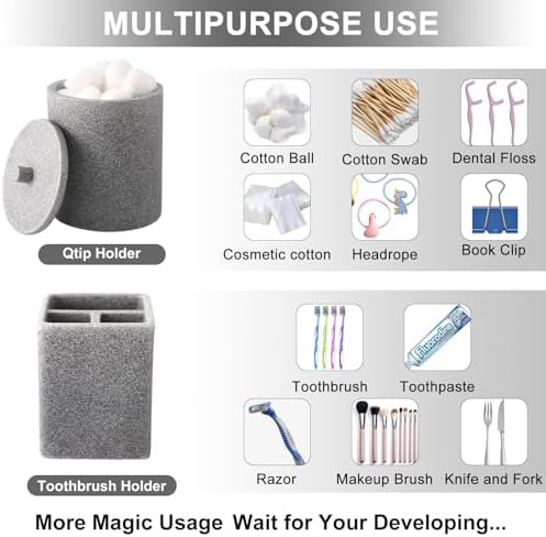XLHOMO Gray Bathroom Accessory Set with Shower Curtain and Rugs, Resin