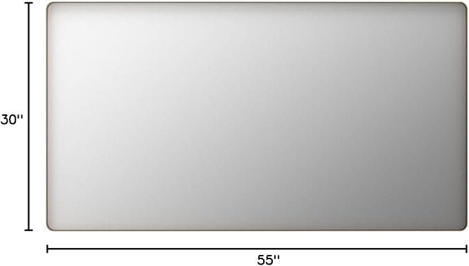 LOAAO 55"X30" Gold Bathroom Mirror | Rounded Rectangle, Brushed Gold Frame, Wall-Mounted, Anti-Rust, Tempered Glass, Hangs Horizontally or Vertically