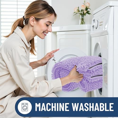 Smiry Bathroom Rugs 24X16, Luxury Chenille Extra Soft Absorbent Bath Mat