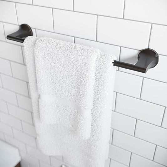 Pfister Pfirst Modern Bath Towel Bar for Bathroom, 18-Inch, Wall-Mounted, Screw-In, Tuscan Bronze Finish, BTBPFM1Y