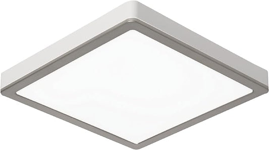Homewerks 7105-12-BN Bathroom Fan with Light 100-CFM 2 Sones Square Ventilation Fan Dimmable LED Light and Magnetic Trim Ring Brushed Nickel