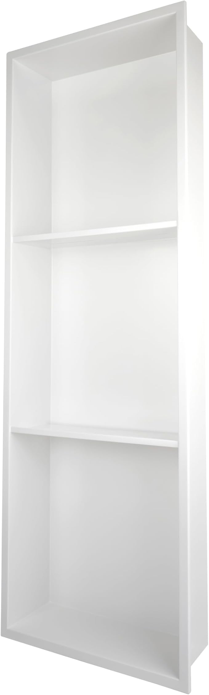 Stainless Steel Recessed Shower Caddy ,Organizer Storage for Room,Bathroom Insert Shelf with Three-Tier Shelves,Matte White ( 36" X 12")