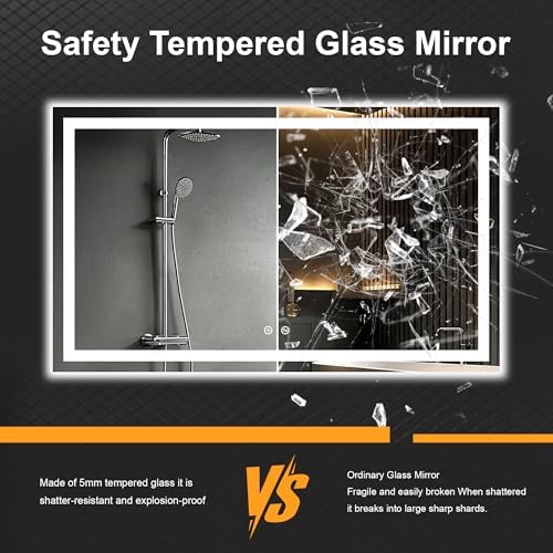 30x50 LED Bathroom Mirror with Lights, Lighted Vanity Mirror for Wall