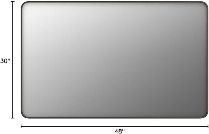 48x30 Inch Brushed Bronze Bathroom Mirror for Wall, | Metal Bronze Framed Bathroom Vanity Mirror, Rounded Rectangle, Anti-rust, Shatterproof, Hangs Horizontally or Vertically