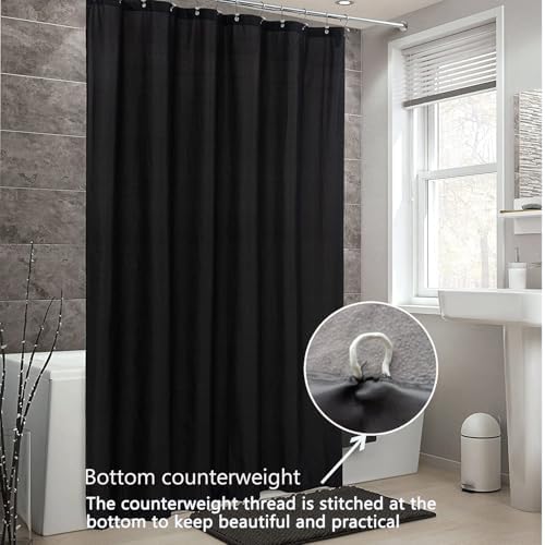 LLSCL 3 Pack Fabric Shower Curtain Liner with Magnets, Shower Curtain with Rustproof Metal Gromments and Waterproof Hotel Quality, 72 x 72 Machine Washable