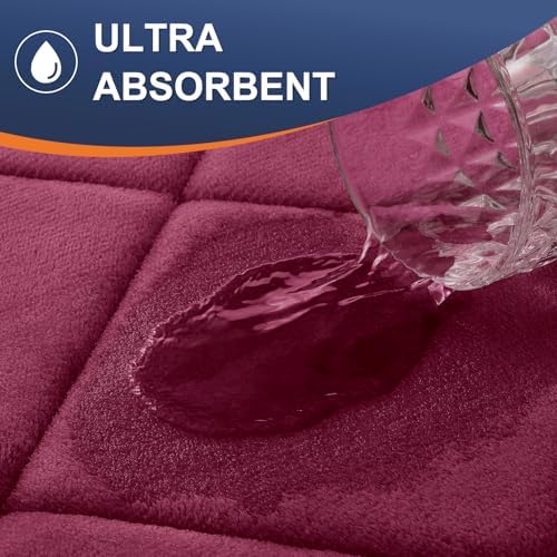 OLANLY Memory Foam Bath Mat 24x16, Ultra Soft and Absorbent Bathroom Rugs