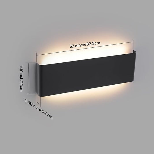 5 CCT (3000K-6500K) Adjustable Dimmable Wall Lamp 32W Modern Black LED vanity light Up and Down Wall Lighting 32.6 Inch Indoor Wall Sconce for Bedroom Staircase Hallway Dressing Table 1 Pack
