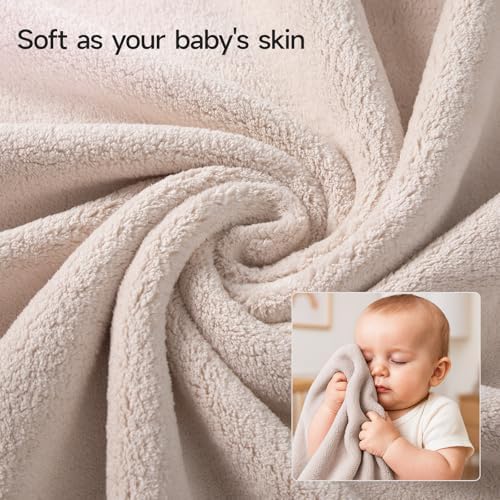 REDKISS Pack of 6 Towel Set - 2 Extra Large Bath, 2 Hand, 2 Washcloths, Ultra Soft & Highly Absorbent, Quicker to Dry, Beige Towels for Bathroom, Spa, Hotel, Gym