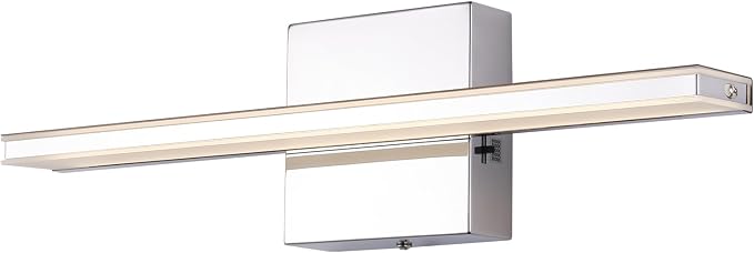 Modern Bathroom Vanity Light 15.7 inch 12W Dimmable 5CCT Led Bath Lights Fixture Over Mirror, Chrome Vanity Light for Bathroom Mirror Cabinets