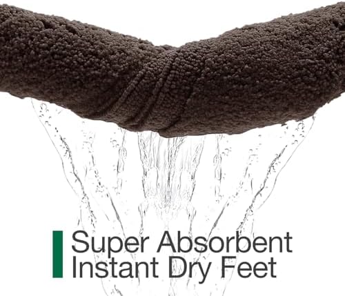 LUMI Large Bathroom Rugs Soft Absorbent, Non Slip Bath Mat 24x43, Brown