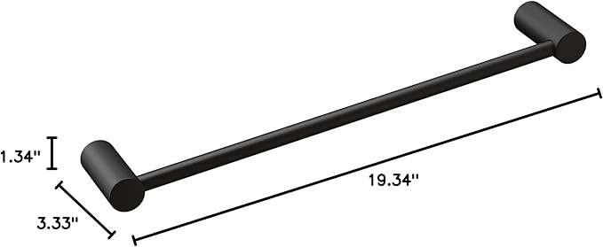 Moen Align Matte Black 18 inch Modern Single Towel Bar, YB0418BL