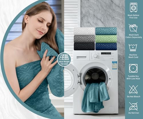 Bath Towel Set of 4 Extra Large Bath Sheet 35"x70" Oversized Bath Towel Soft Microfiber Bathroom Towel for Adults Highly Absorbent Quick Dry Towel for Bathroom,Hotel,Shower Bath Sheet Turquoise