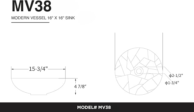 Fine Fixtures Bathroom Sink - 16 Inch Round Ceramic Vessel Sink, Modern Textured Interior Bowl Design, Perfect Sink for Bathroom Vanity, Vintage Rose Wash Basin