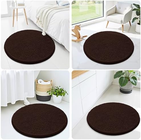 Smiry Round Bathroom Rugs 30X30, Chenille Extra Soft Absorbent Bath Mat