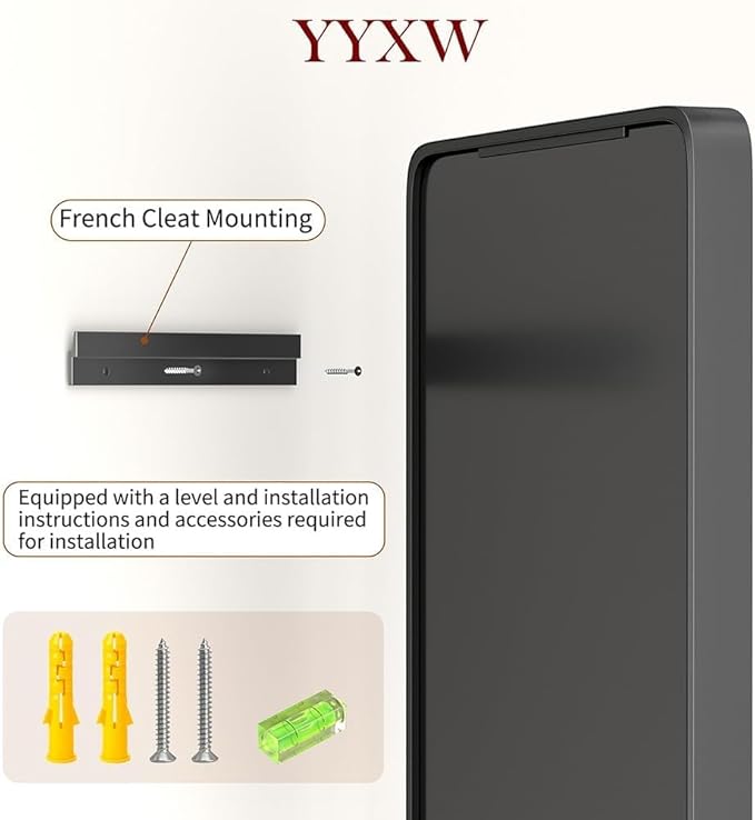 Black Metal Frame Wall Mount Bathroom Mirror, 22x 34 Inch Rectangular Round Mirror, Matte Black Vanity Mirror, Farmhouse Style, Hang Horizontally or Vertically