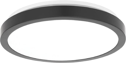 Homewerks 7105-09-MB Bathroom Fan with Light 90-CFM 1.5 Sones Round Ventilation Fan with Dimmable LED Light and Magnetic Trim Ring, Matte Black