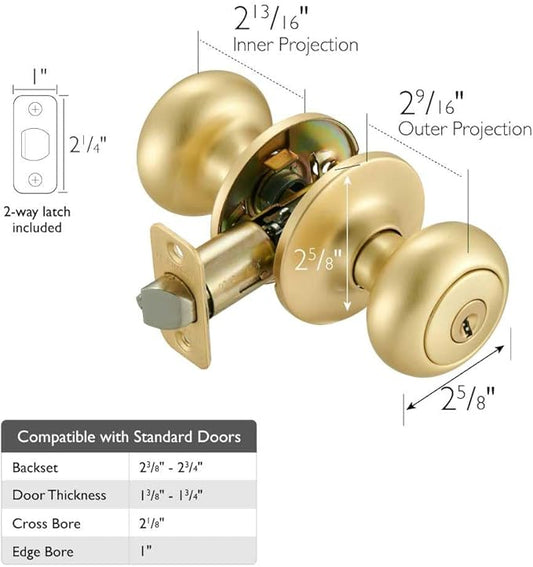 Design House 726927 Cambridge Entry Door Knob Satin Gold