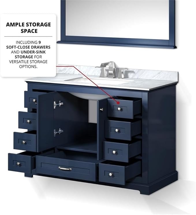 Dukes 48 in. W x 22 in. D Navy Blue Single Bath Vanity