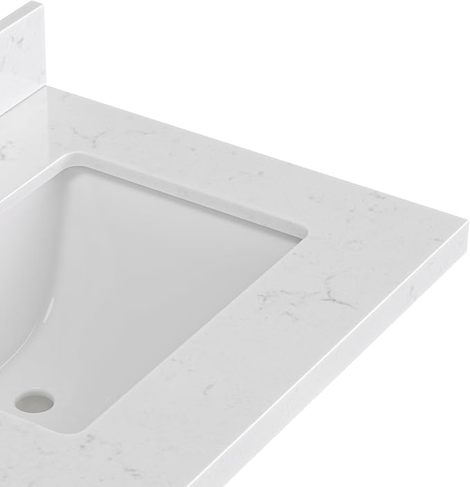 ARIEL Cambridge 66 Inch Double Rectangle Sink Bathroom Vanity with Carrara White Quartz Countertop 1.5 Inch in Vintage Green