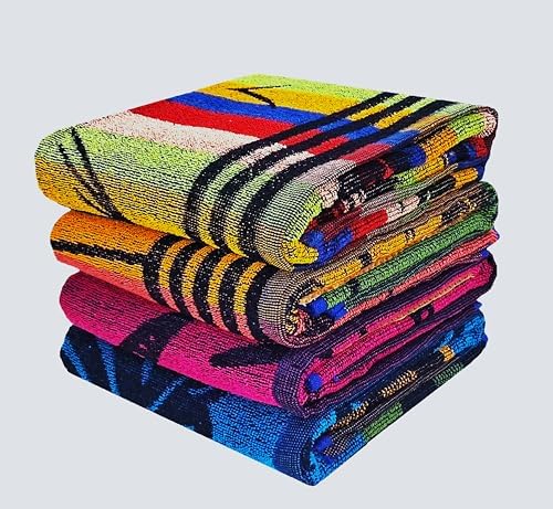 100% Cotton Luxury Bath Towel Set - Soft & Absorbent Quick-Dry Towels for Bathroom, Spa, Beach or Gym - 30"x60" Large Size - Pack of 4 - Plush & Durable Towels - Machine Washable